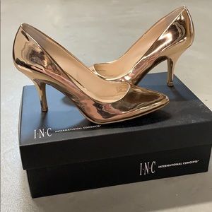 INC. Metallic Rose Gold Heels